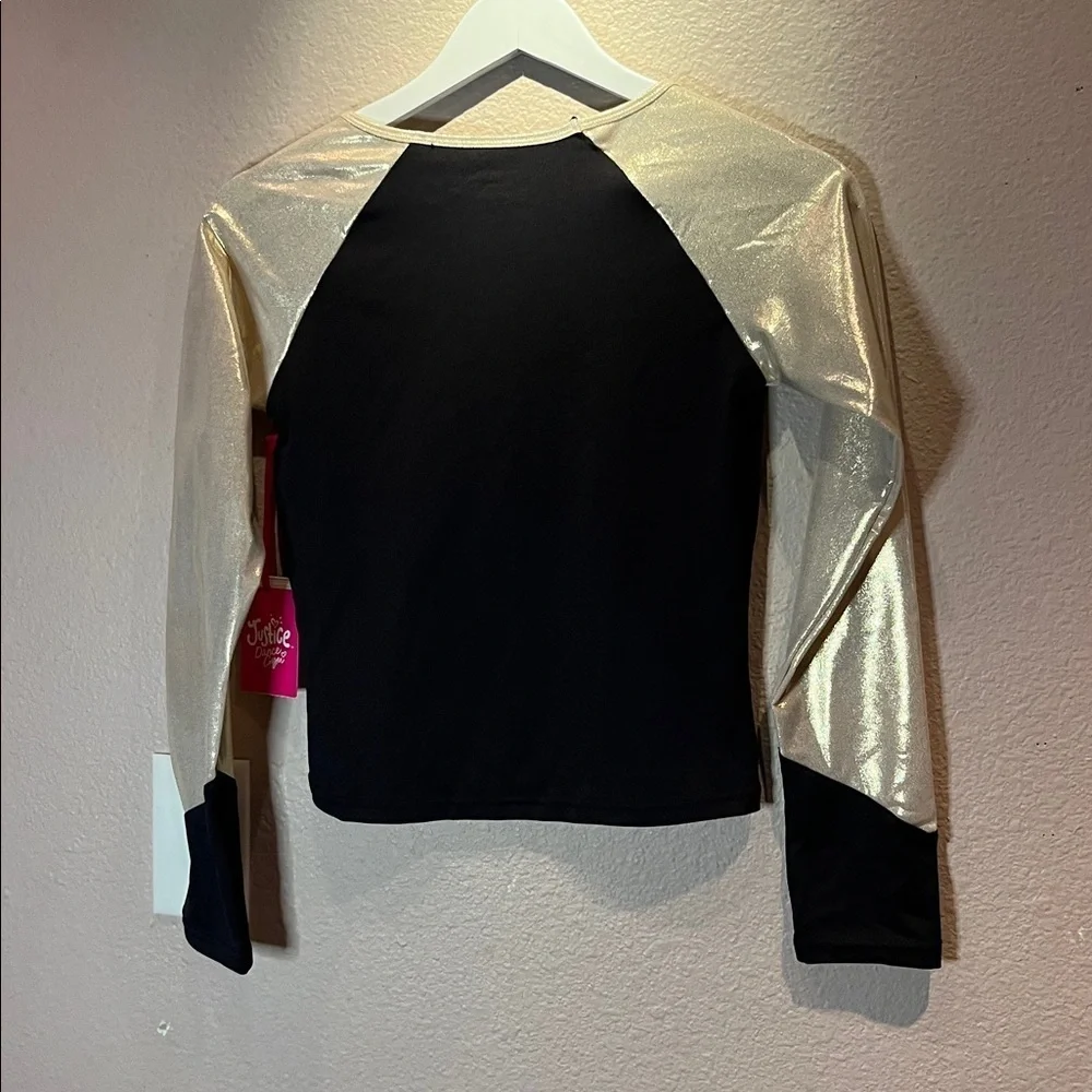 New Justice Girls Long Sleeve Cheer Dance Gymnastics Top Size X Large NWT